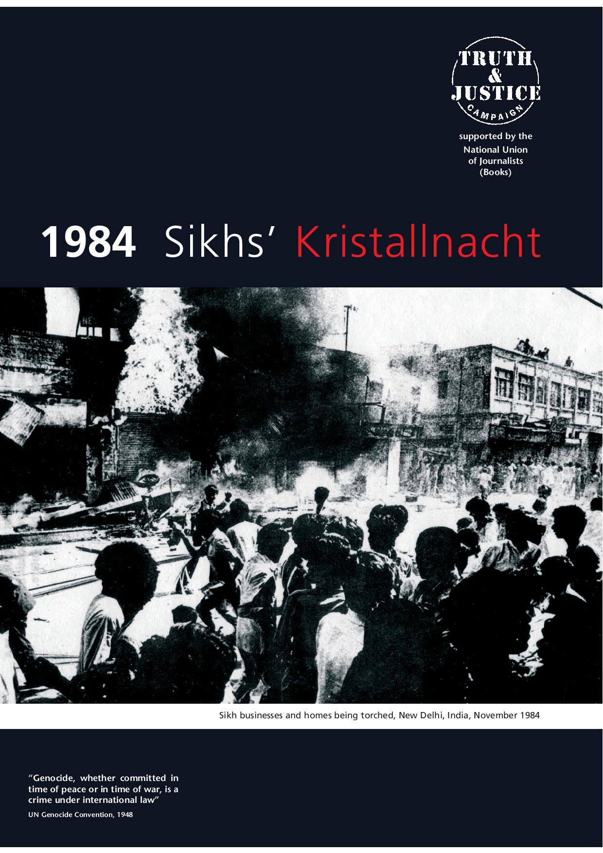 Sikh's Kristallnacht Sikh Genocide 1984