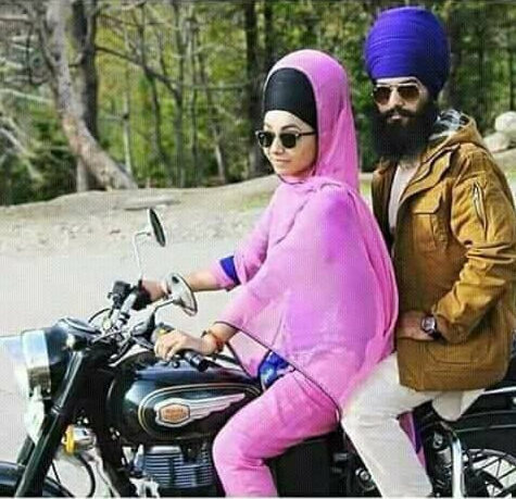 Kaur riding motor cycle